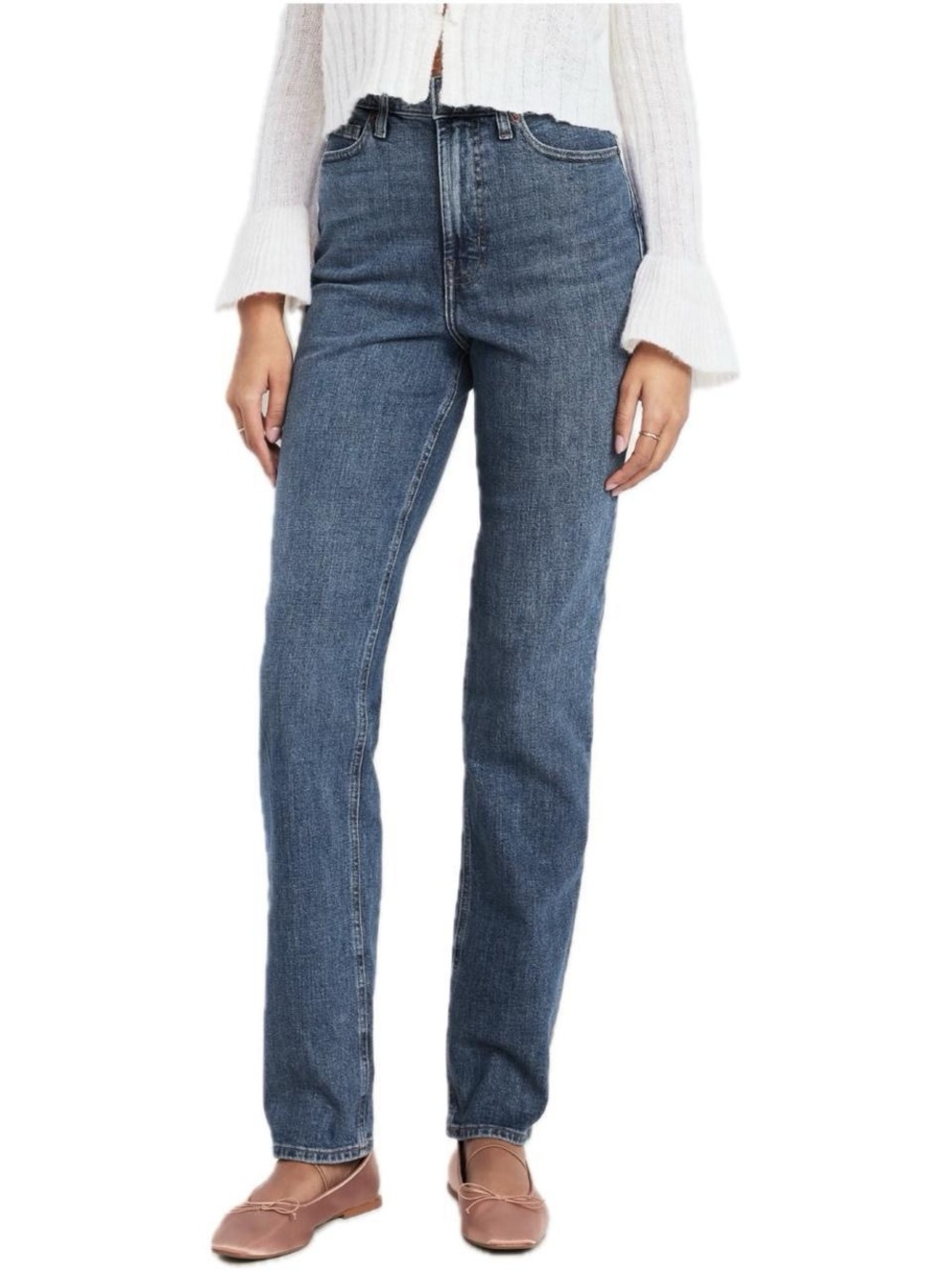 Old navy extra high rise denim straight jeans